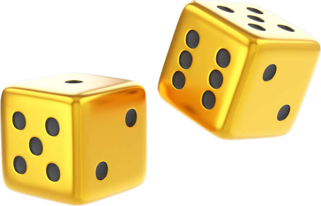 Golden Dice. 3D Element.