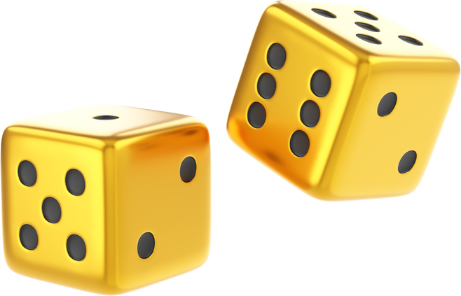 Golden Dice. 3D Element.